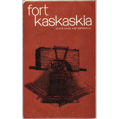 1970s Fort Kaskaskia State Park & Memorial Fold Out Map & Travel Brochure TJ5-TB