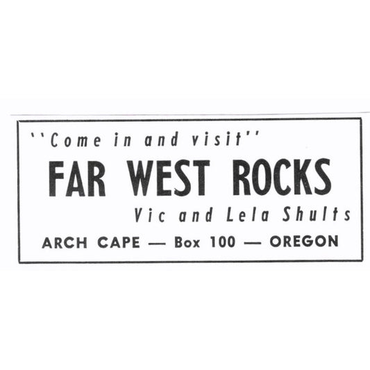 Far West Rocks Vic & Lela Shults Arch Cape Oregon 1972 Ad AF8-S5