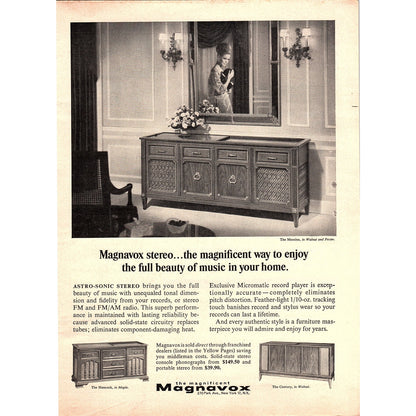 Magnavox Astro-Sonic Stereo - Messina, Hancock, Century 1967 Ad AG1-16