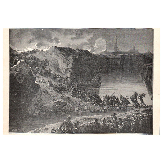 Siege of Antwerp 1911 Engraving Print AF5-9