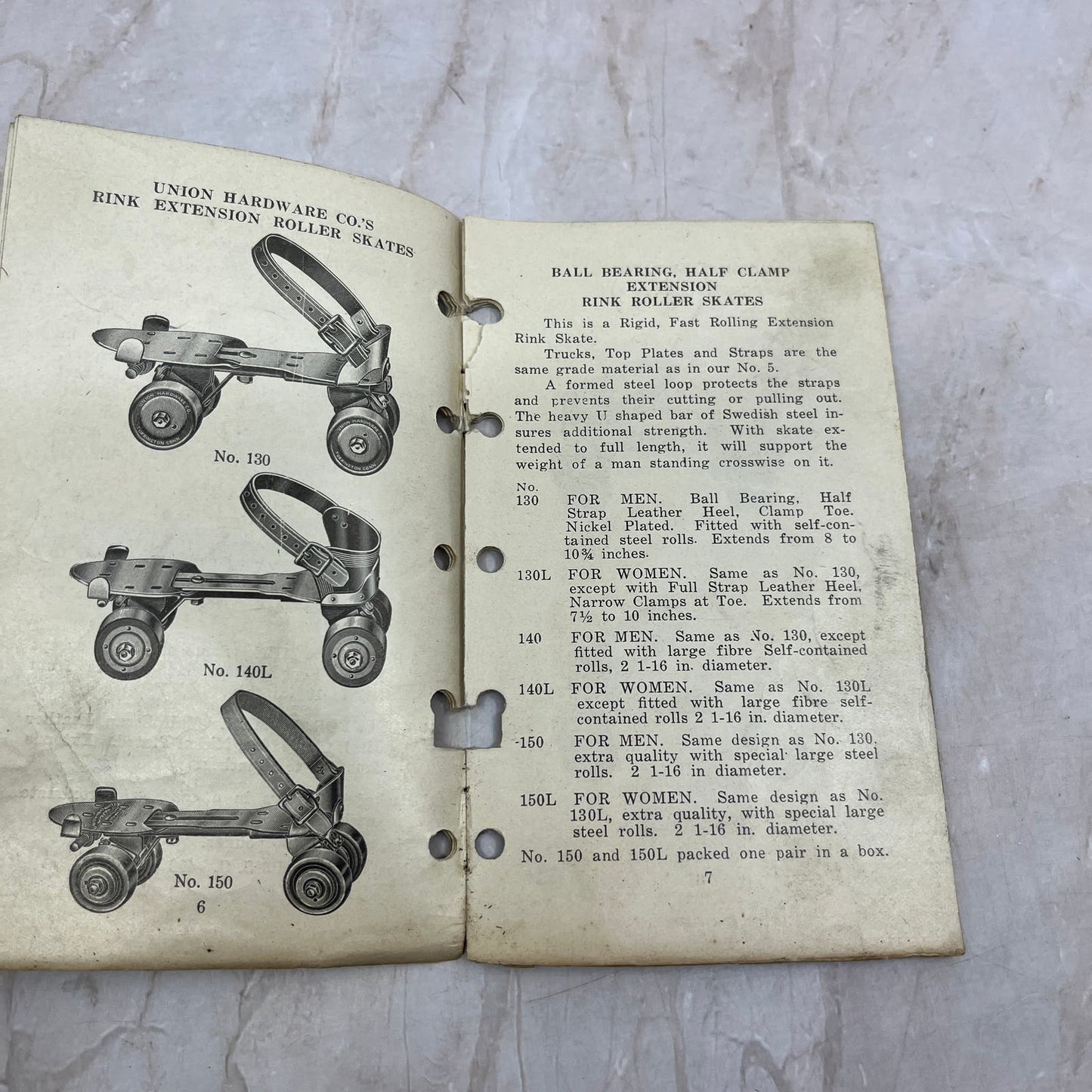 1923 Union Hardware Co. Roller Skates Catalog No. 5 Torrington CT TG9-E1