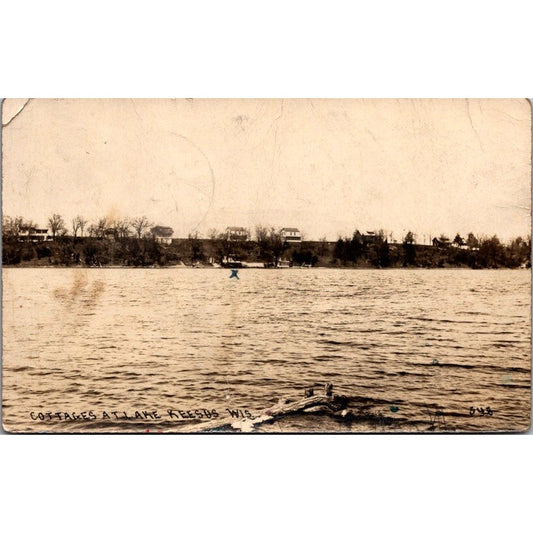 Cottages at Lake Keesus Merton WI 1920s Antique RPPC Postcard AI9-M25