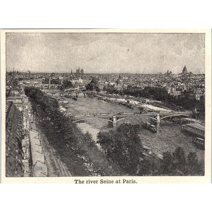 The River Seine at Paris France 1901 Engraving AF2-A6