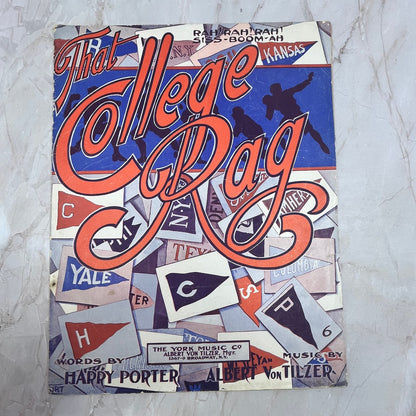 1911 That College Rag - Harry Porter Albert Von Tilzer Ragtime Sheet Music FL6-5