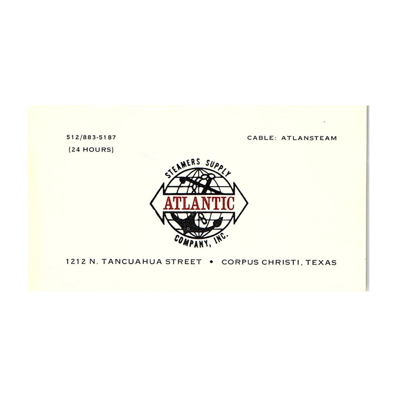 Atlantic Steamers Supply Co Corpus Christi Pavlos Pantos Business Card TH2-B2