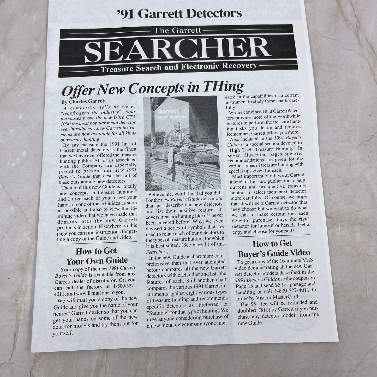 Ultra GTA 1000 - The Garrett Searcher Newsletter Treasure Search Detecting M11
