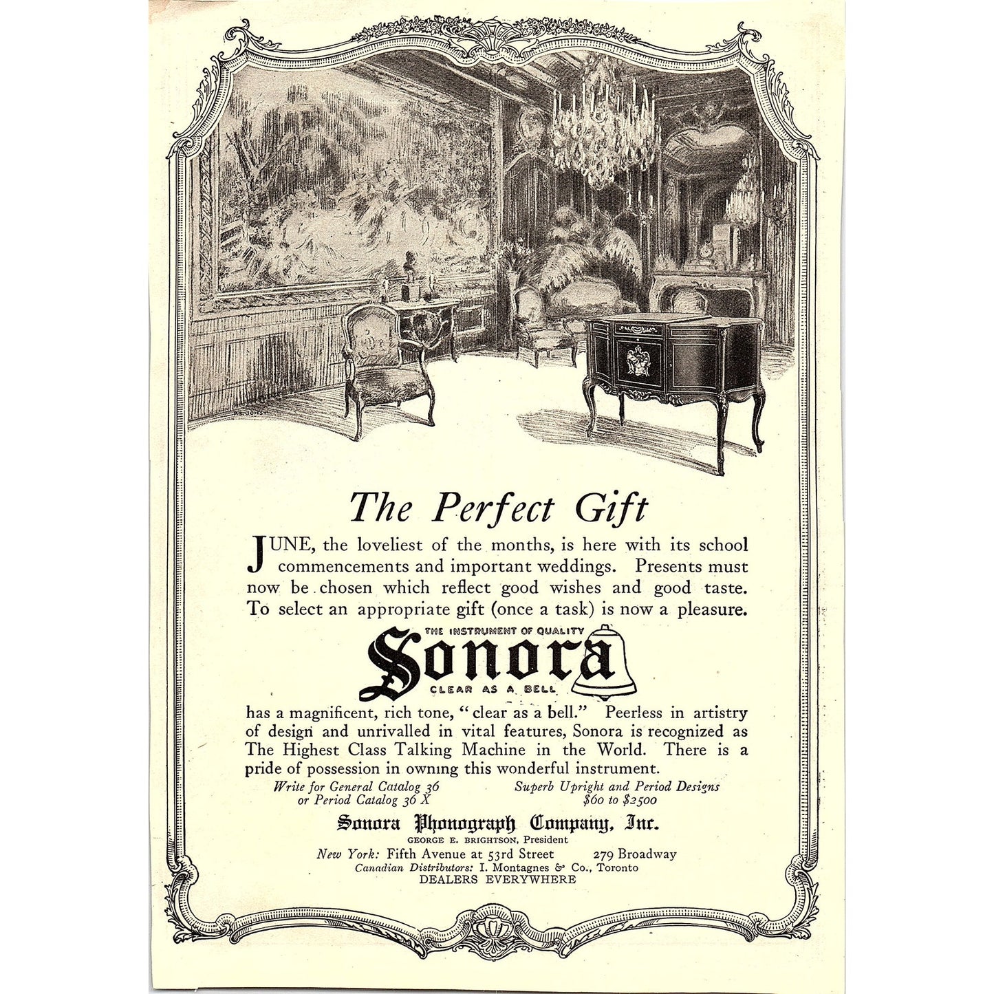 Sonora Phonograph Company Inc George E Brightson New York  c1920 Ad AF8-9