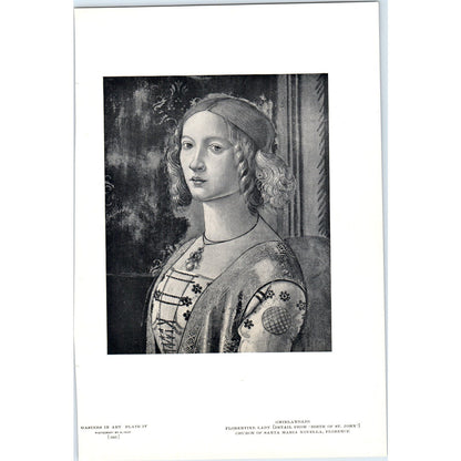 Florentine Lady Detail From Birth of St. John - Ghirlandaio c1905 Art Print D16