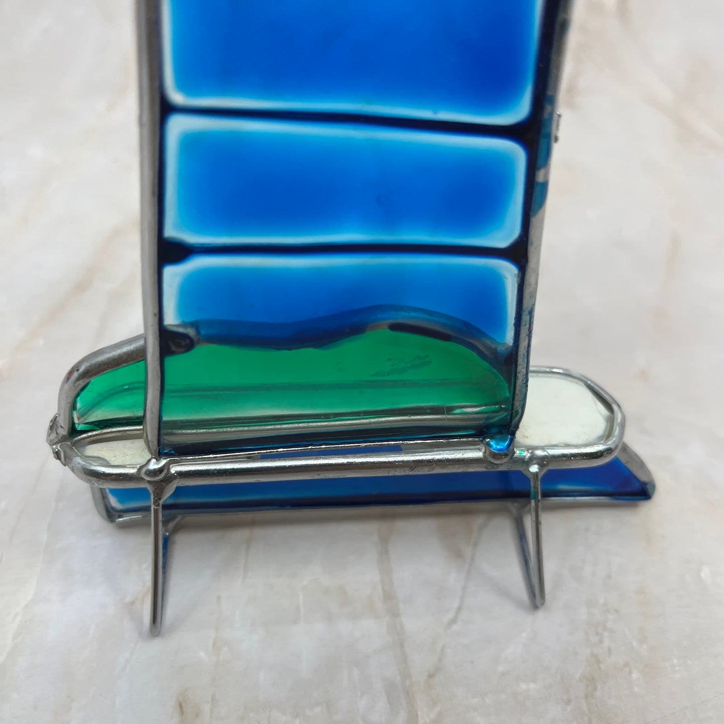 Vintage Stained Glass Lighthouse Free Standing 6.5” TD5