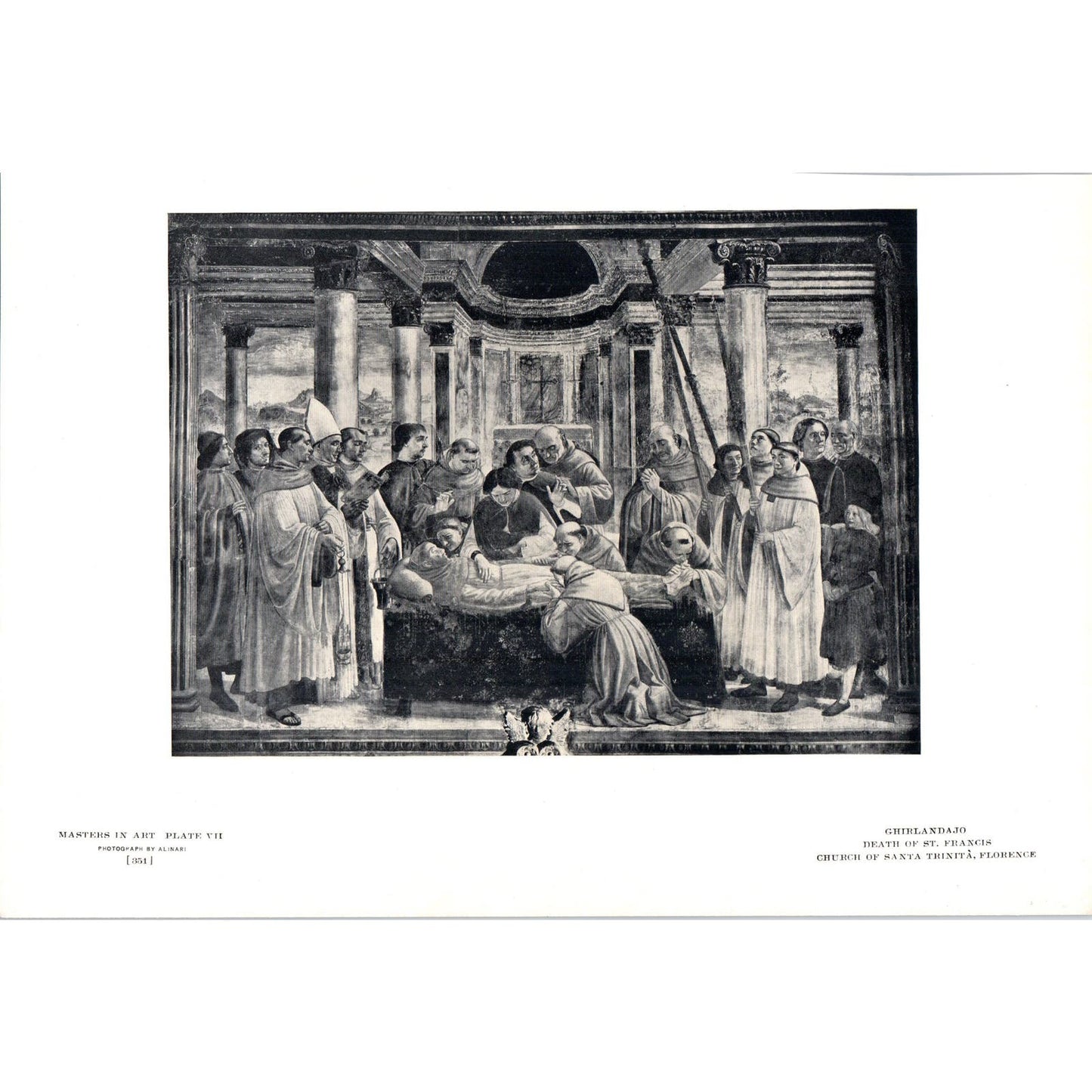 Death of St. Francis - Ghirlandaio c1905 Art Print D13
