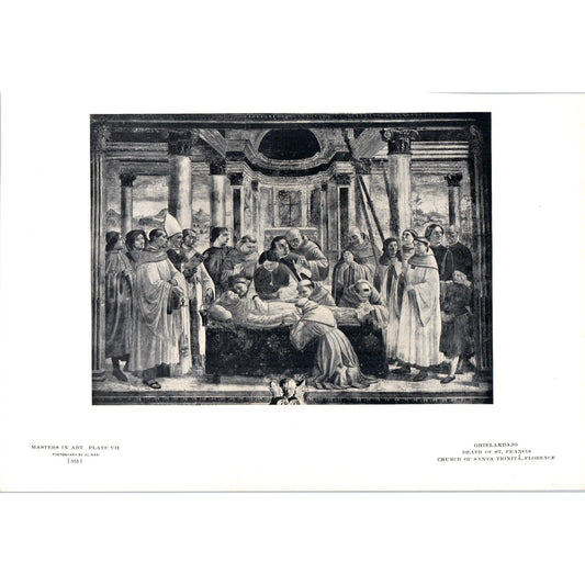 Death of St. Francis - Ghirlandaio c1905 Art Print D13