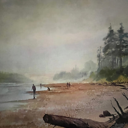 Fog on the Beach Puget Sound Islands Phil Austin Lithograph 13x17" Art Print FL1
