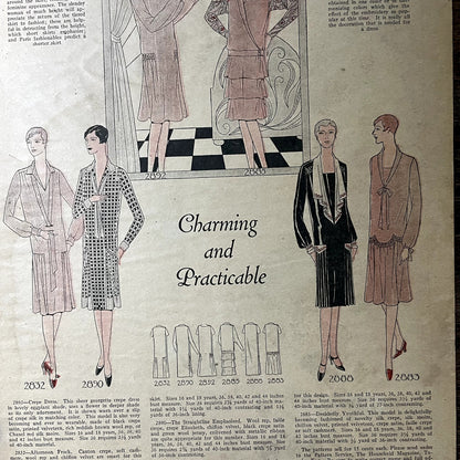 1927 Women's Fashion Trends Charming & Practicable Magazine Article 10x14 V11