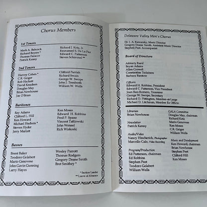1991 Delaware Valley Men's Chorus Christmas Program L1-1