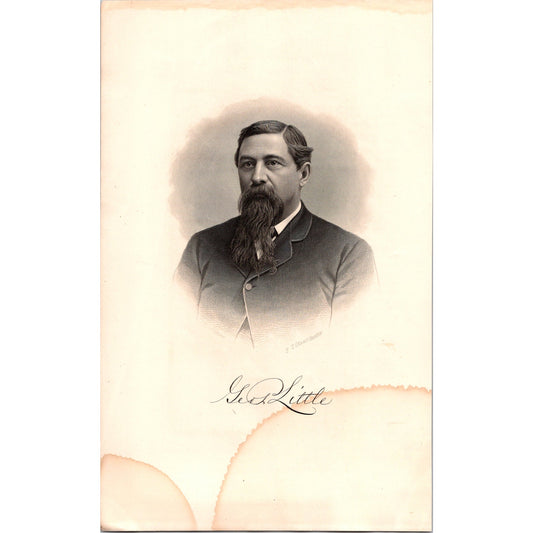 Portrait of George Peabody Little Pembrooke New Hampshire 1886 Engraving AJ7-3