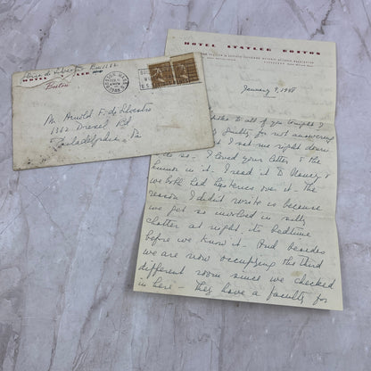 1948 Hotel Statler Boston Letter to Arnold F. Di Silvestro Postal Cover Ai5-PCL