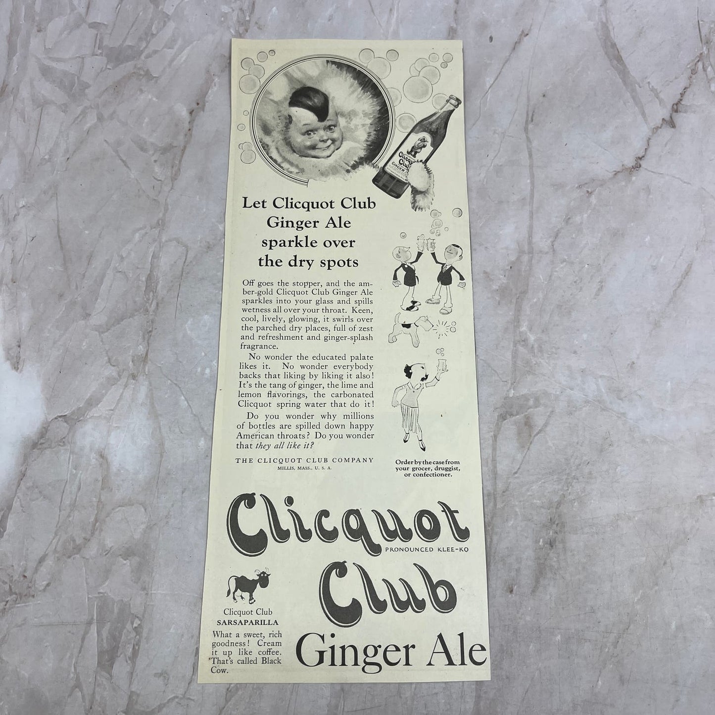 Clicquot Club Ginger Ale Eskimos Millis MA Magazine Ad FL6-11