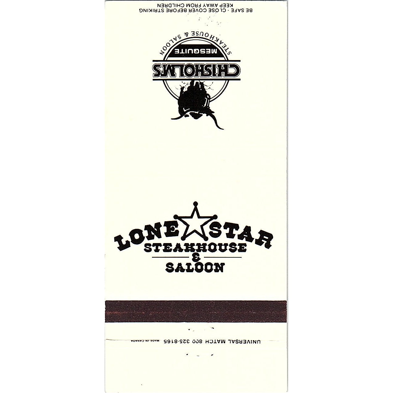 Chisholms Cripple Creek Lone Star Restaurants NC Vintage Matchbook TB6-MB2-7