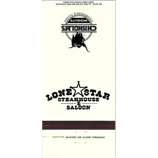 Chisholms Cripple Creek Lone Star Restaurants NC Vintage Matchbook TB6-MB2-7