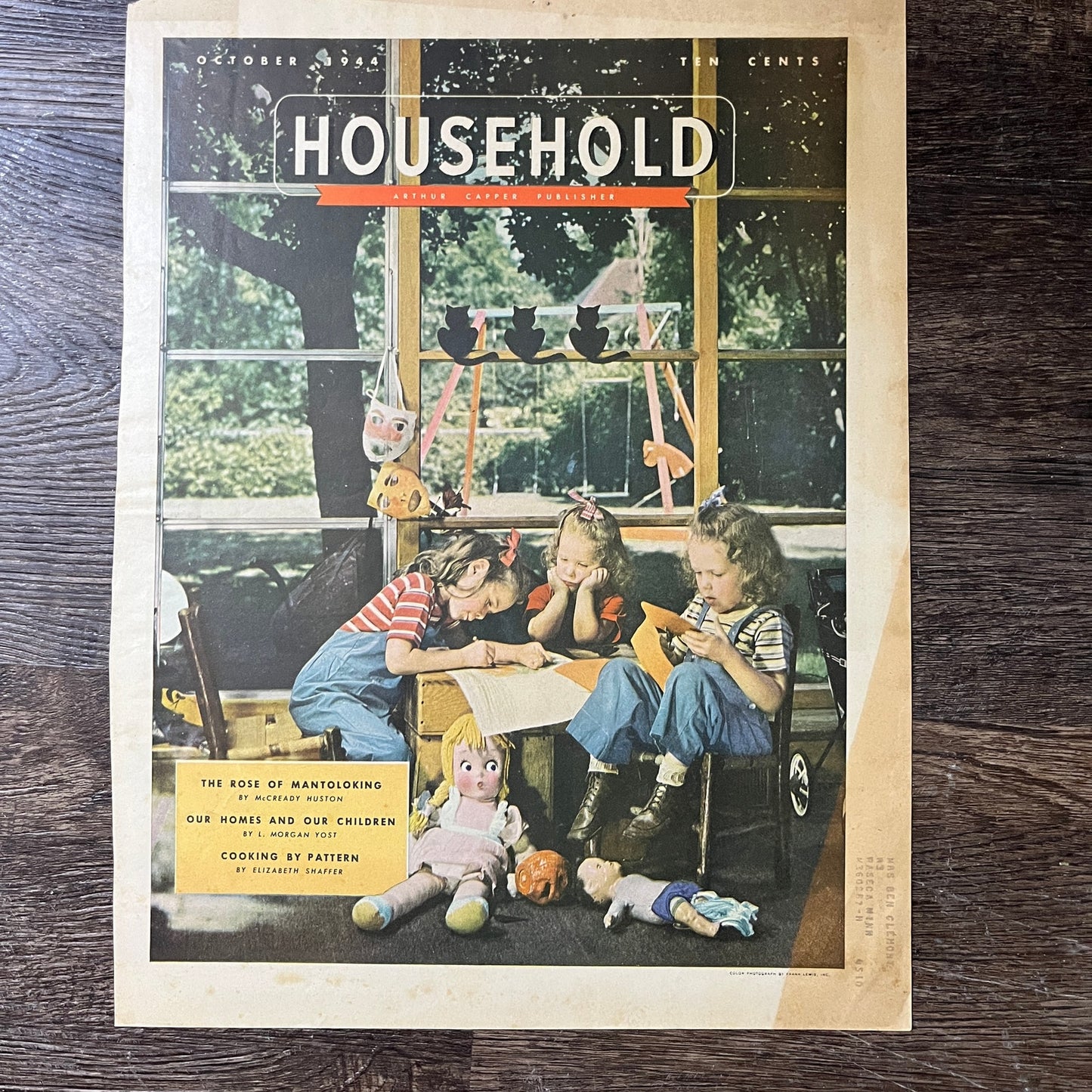 1944 October Household Magazine Cover Only 10x13 V7