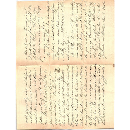 1886 Handwritten Letter From Berlin Germany to Emma Russ Boston AF3-17