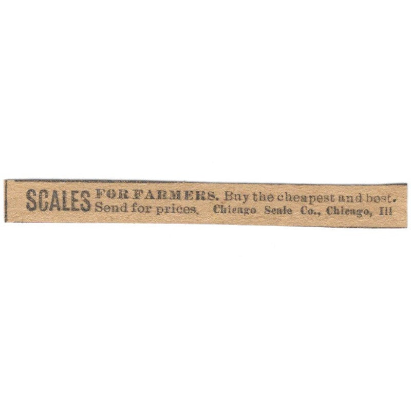 Chicago Scale Co Scales for Farmers Illinois 1906 Original Ad AK6-S10