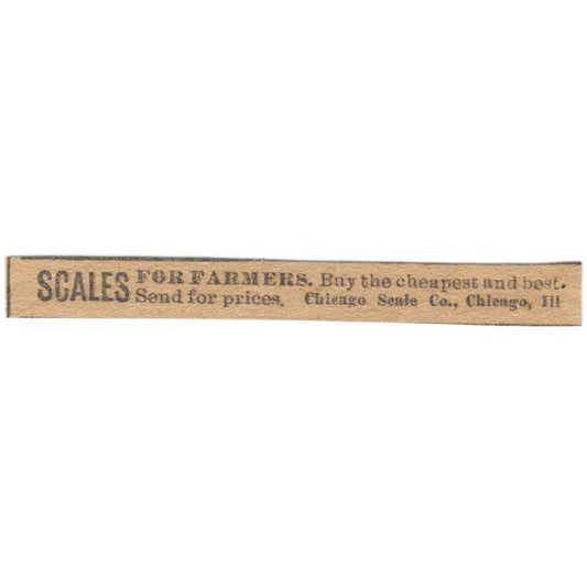 Chicago Scale Co Scales for Farmers Illinois 1906 Original Ad AK6-S10