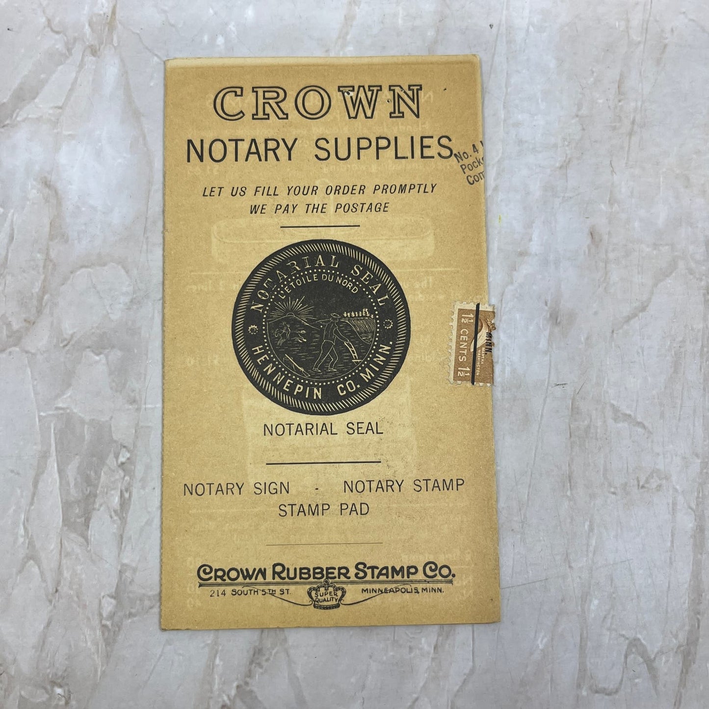 c1950 Crown Rubber Stamp Co Rotary Supplies Leaflet Minneapolis MN TI8-S6
