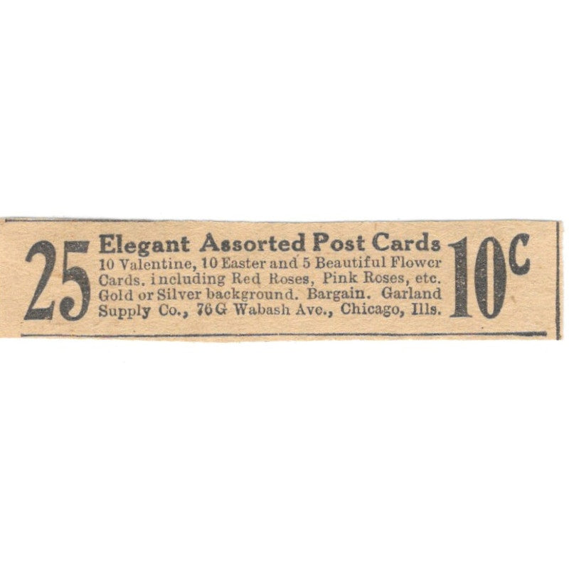 Garland Supply Co Post Cards Wabash Ave Chicago 1910 Magazine Ad AF1-SS8