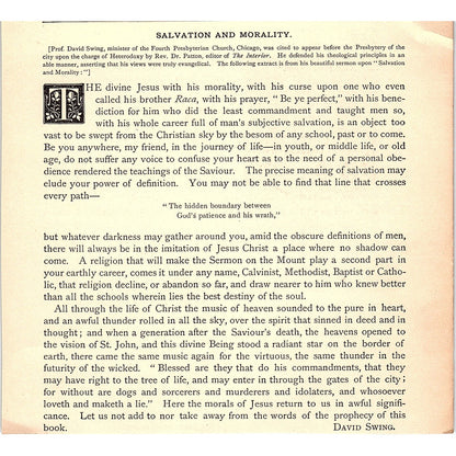 Salvation and Morality - David Swing 1884 Poem AG3-1