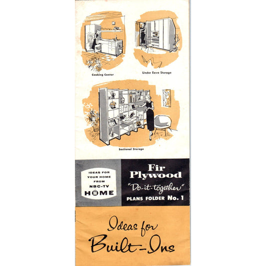 1956 Douglas Fir Plywood Do-It-Together Plans Folder #1 Ideas For Built-Ins D10