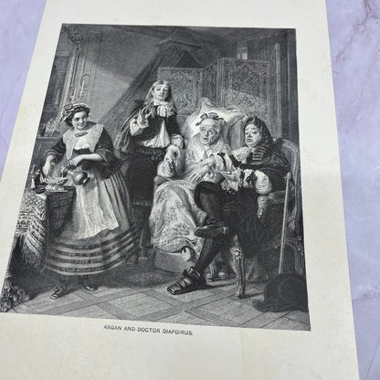 Arga and Doctor Diafoirus Antique 8.5x11.5" Engraving Art Print V20