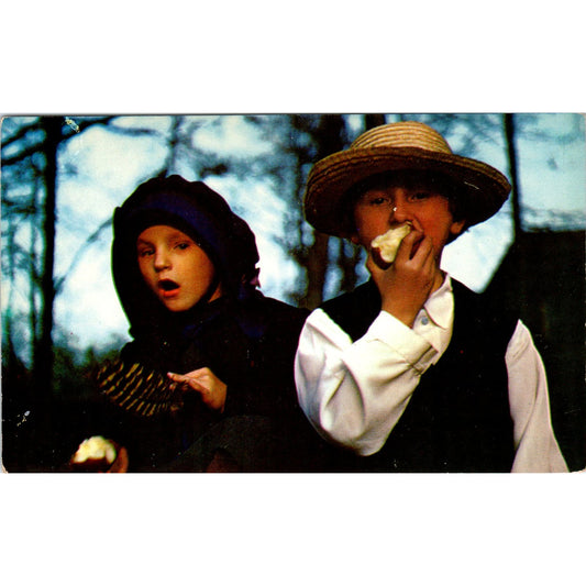 Amish Children in Pennsylvania Dutch Country Vintage Postcard PD4