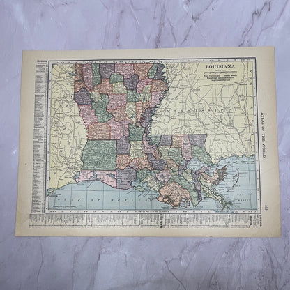 Antique Map of Louisiana 1910 Print V14-7