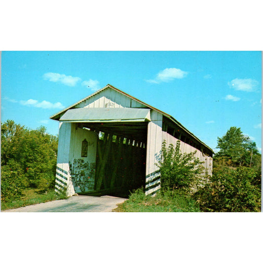 Grant County Cumberland Bridge IN Vintage Covered Bridge Postcard PC12
