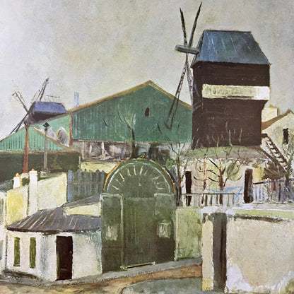 The Mills of the Galette by Maurice Utrillo Lithograph Vintage Art Print 9x12 V5