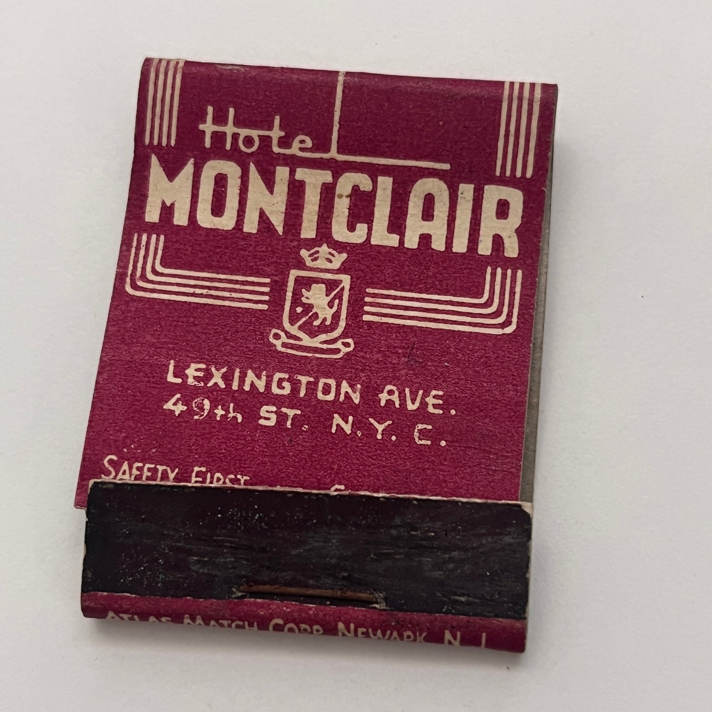 Hotel Montclair Lexington Ave New York Vintage Matchbook Cover TB8-MB-1