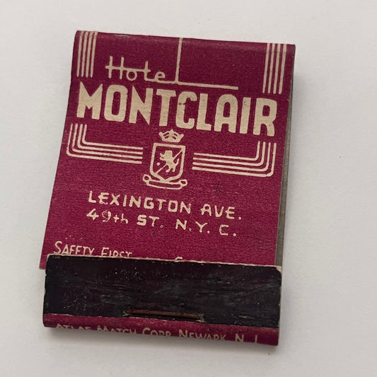 Hotel Montclair Lexington Ave New York Vintage Matchbook Cover TB8-MB-1