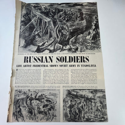 Life Artist David Fredenthal Russian Soldiers 4 Pages 1940s WWII Article V29-5