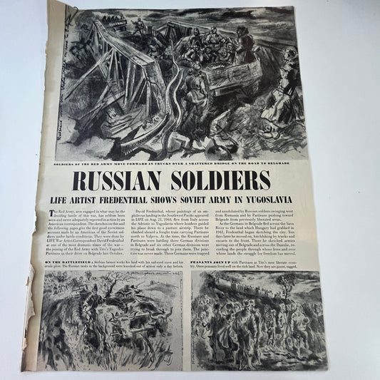 Life Artist David Fredenthal Russian Soldiers 4 Pages 1940s WWII Article V29-5