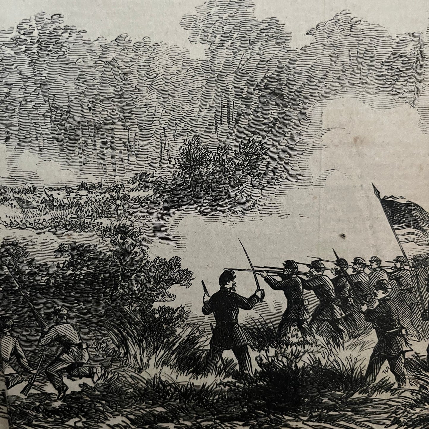 Battle of Secessionville James Island Original 1863 Civil War Engraving C50