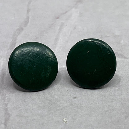 Vintage Lot of 2 Green Metal 1/2 Buttons SE2