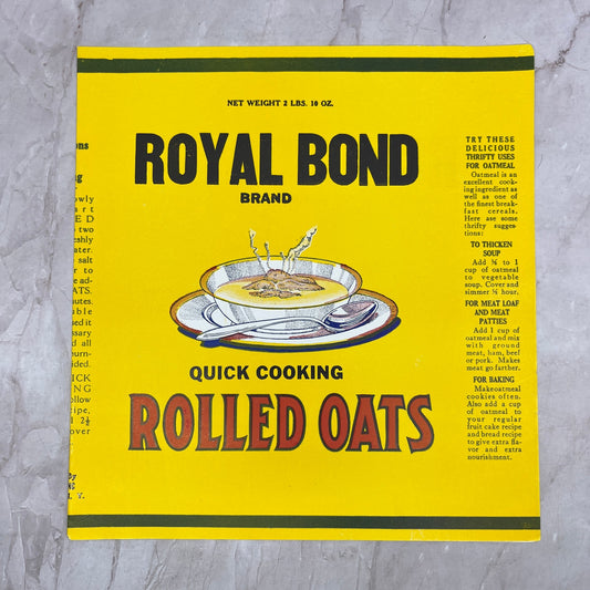 Royal Bond Rolled Oats Label J. Bond & Co. Inc. New York NY A19