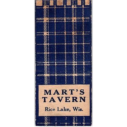 Mart's Tavern Rice Lake WI Vintage Matchbook Cover SC7-Y4