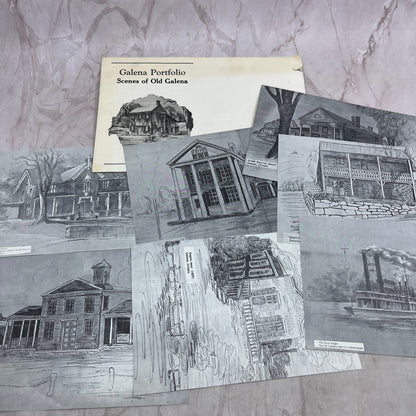 Vintage Galena Portfolio - 7 Scenes of Old Galena Illinois 5x7" TA9-E1