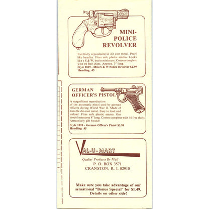 1977 Valu-Mart Mail Order Miniature Toy Shooting Guns and Cannons AE2