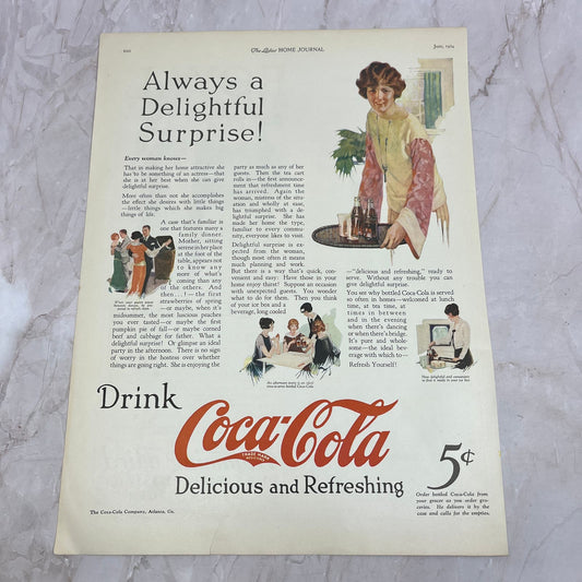 Coca-Cola - Always a Delightful Surprise 1924 Magazine Ad FL6-11