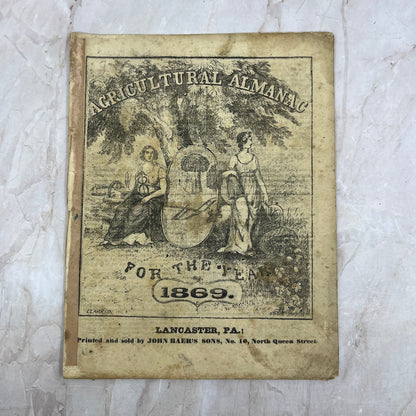 1869 Agricultural Almanac Lancaster PA John Baer’s Sons TF5