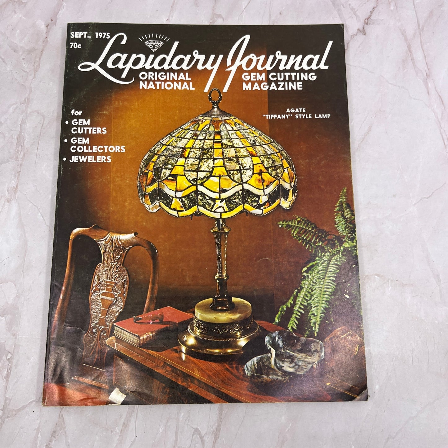 Agate Tiffany Style Lamp - Lapidary Journal Magazine - Sep 1975 M24