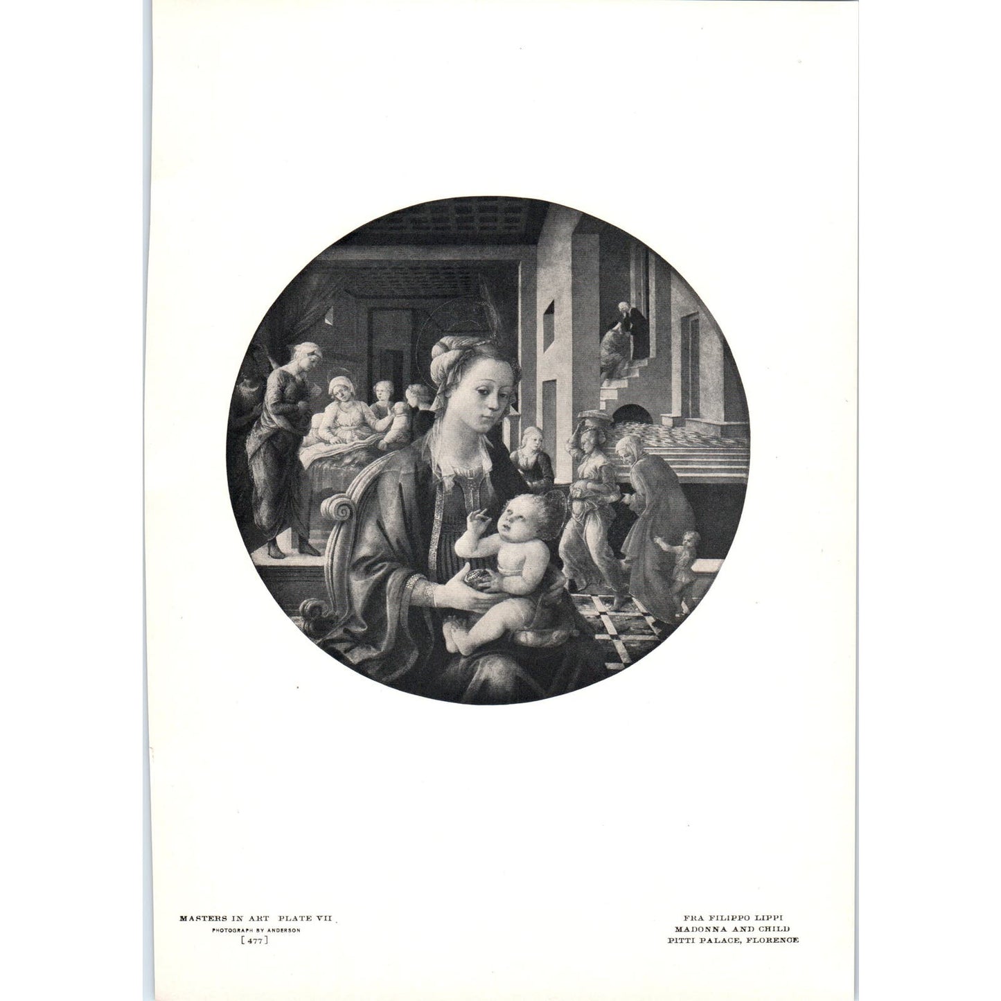 Madonna and Child - Fra Filippo Lippi c1905 Art Print D16